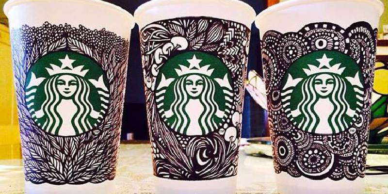 Starbucks white cup